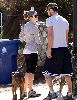 justin timberlake with his girlfriend Jessica Biel walking her dog Tina