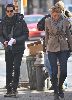 Blake Lively : walking to the New York City set of of Gossip Girl on Wendesday 14th January 2009 with actor Penn Badgley