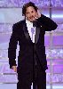 Johnny Depp : on stage presenting an award at the 66th Annual Golden Globe Awards in Beverly Hills, January 11 2009