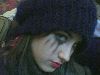 hazal kaya in a black woolen hat