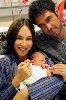 Burak Hakki with his wife the model and actress Sema Simsek and their baby