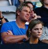 Brooklyn Decker watching a tennis match during day seven of the 2009 Australian Open at Melbour