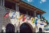 Cities Canada : The provincial and territorial flags hanging from Lake Louise Lodge