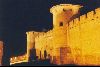 Cities Europe France : More of the walls of Carcassonne at night.