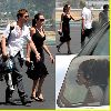 Angelina Jolie and Brad Pitt picture as they are on the runway of Burbank airport on August 26th 2006