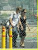 Angelina Jolie and Brad Pitt picture as they are on the runway of Burbank airport on August 26th 2006