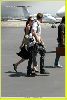 Angelina Jolie and Brad Pitt picture as they are on the runway of Burbank airport on August 26th 2006