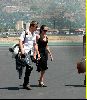 Angelina Jolie and Brad Pitt picture as they are on the runway of Burbank airport on August 26th 2006