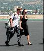 Angelina Jolie and Brad Pitt picture as they are on the runway of Burbank airport on August 26th 2006