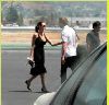 Angelina Jolie and Brad Pitt picture as they are on the runway of Burbank airport on August 26th 2006