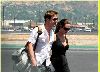 Angelina Jolie and Brad Pitt picture as they are on the runway of Burbank airport on August 26th 2006