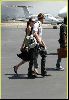 Angelina Jolie and Brad Pitt picture as they are on the runway of Burbank airport on August 26th 2006