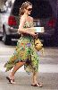 Jessica Alba photo wearing a floral green dress while shopping on Melrose Avenue on May 6th 2006