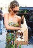 Jessica Alba photo wearing a floral green dress while shopping on Melrose Avenue on May 6th 2006