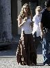 Jessica Alba spotted wearing a brown maxi skirt while in West Hollywood on August 21st 2006